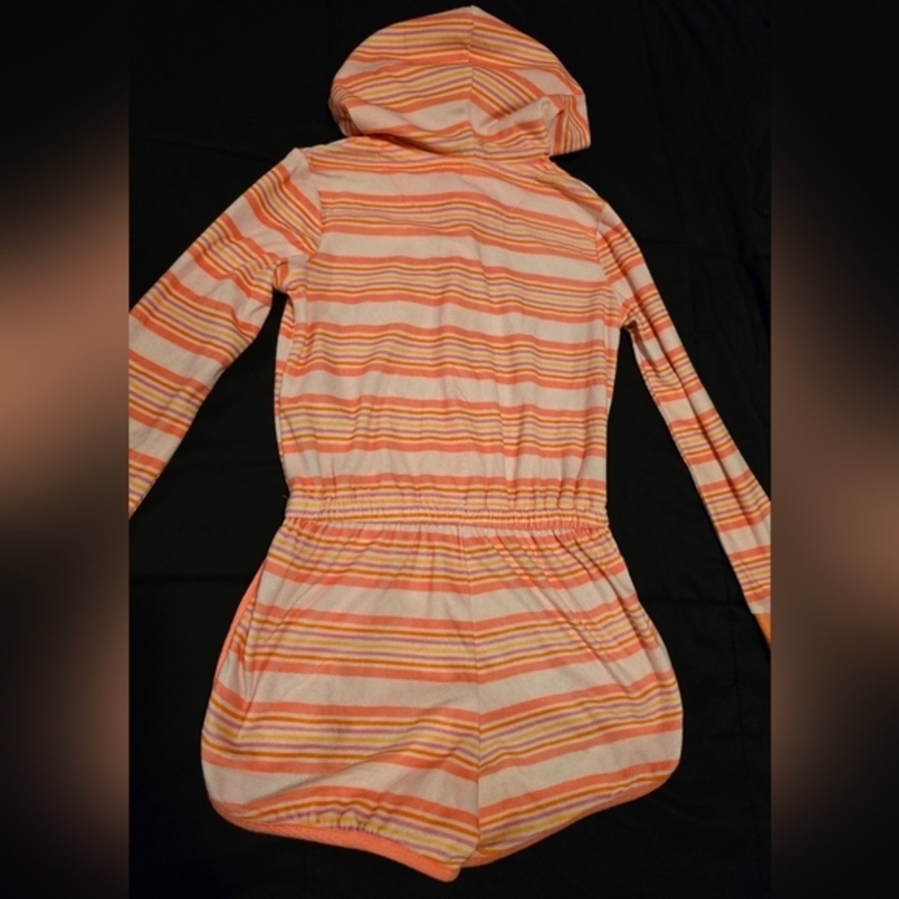 NWOT Girl's Cat &‎ Jack Retro Striped Hooded Zip Up Pajamas. Size 6/6X Small - Picture 7 of 8